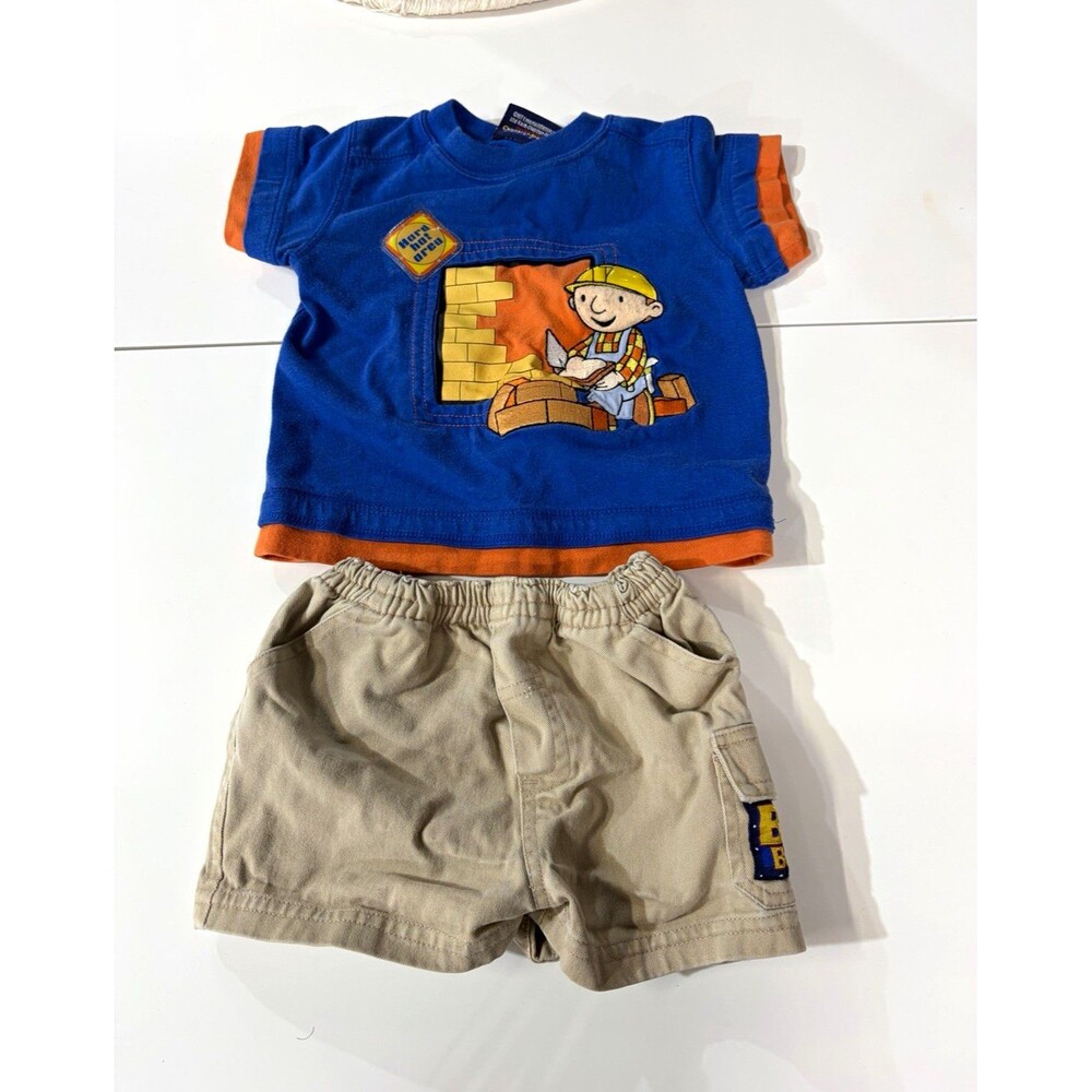 Vintage Bob the Builder 2-Piece Graphic T-Shirt & Shorts Set 6-9 Months